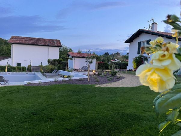 Landscape of new garden and pool area<br>